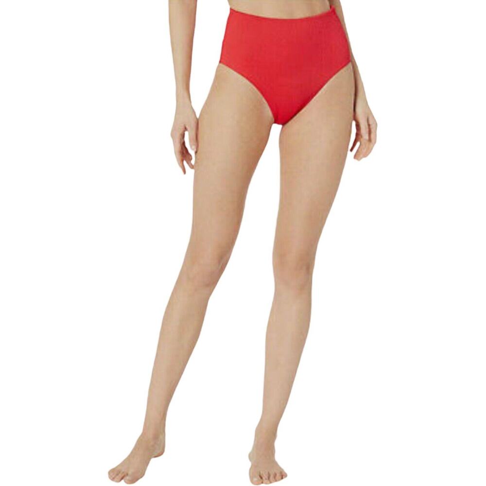 Vitamin A Women's Red Barcelona Ribbed High Waist Bikini Bottoms Swimwear Sz XS